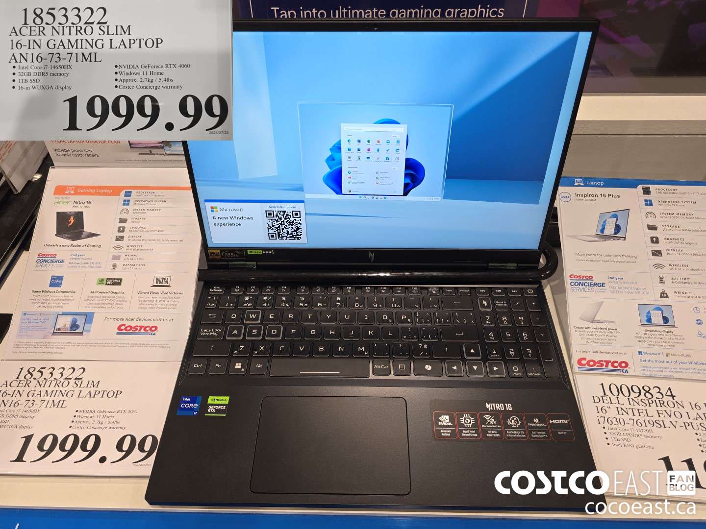 1853322 ACER NITRO SLIM 16-IN GAMING LAPTOP AN16-73-71ML $1999.99