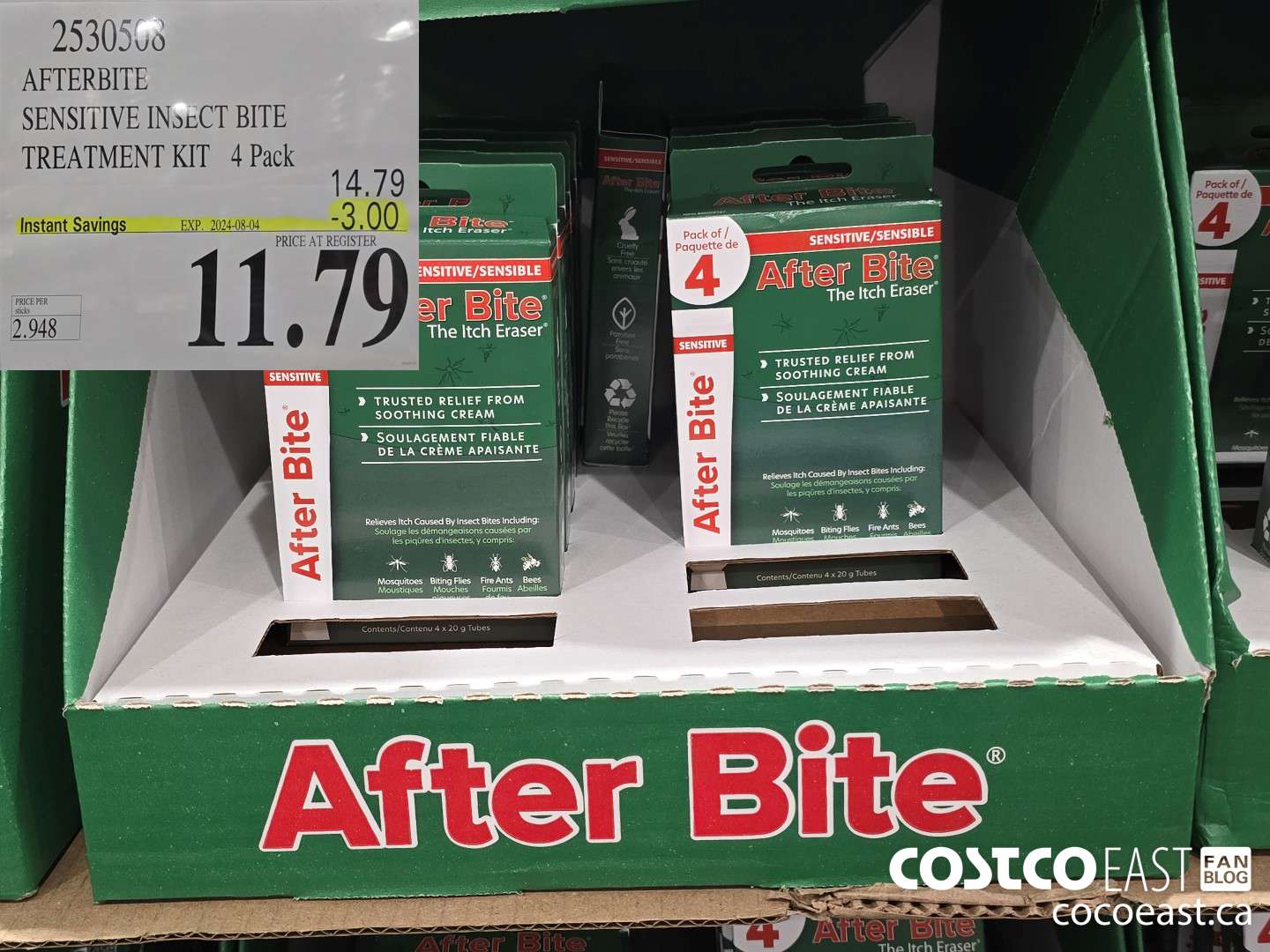 2530508 AFTERBITE SENSITIVE INSECT BITE TREATMENT KIT 4 Pack ($3.00 INSTANT SAVINGS EXPIRES ON 2024-08-04) $11.79