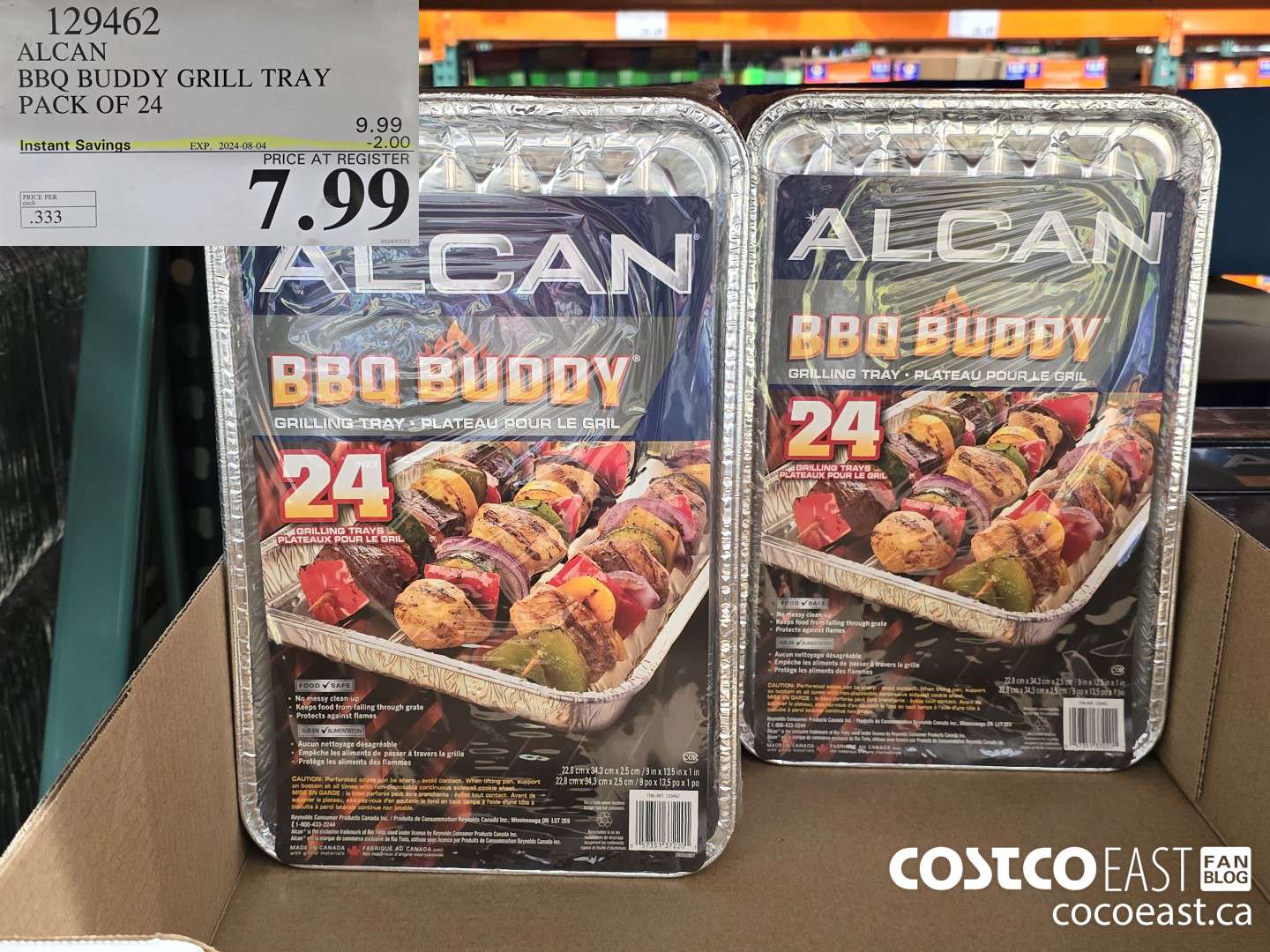 129462 ALCAN BBQ BUDDY GRILL TRAY Pack of 24 ($2.00 INSTANT SAVINGS EXPIRES ON 2024-08-04) $7.99