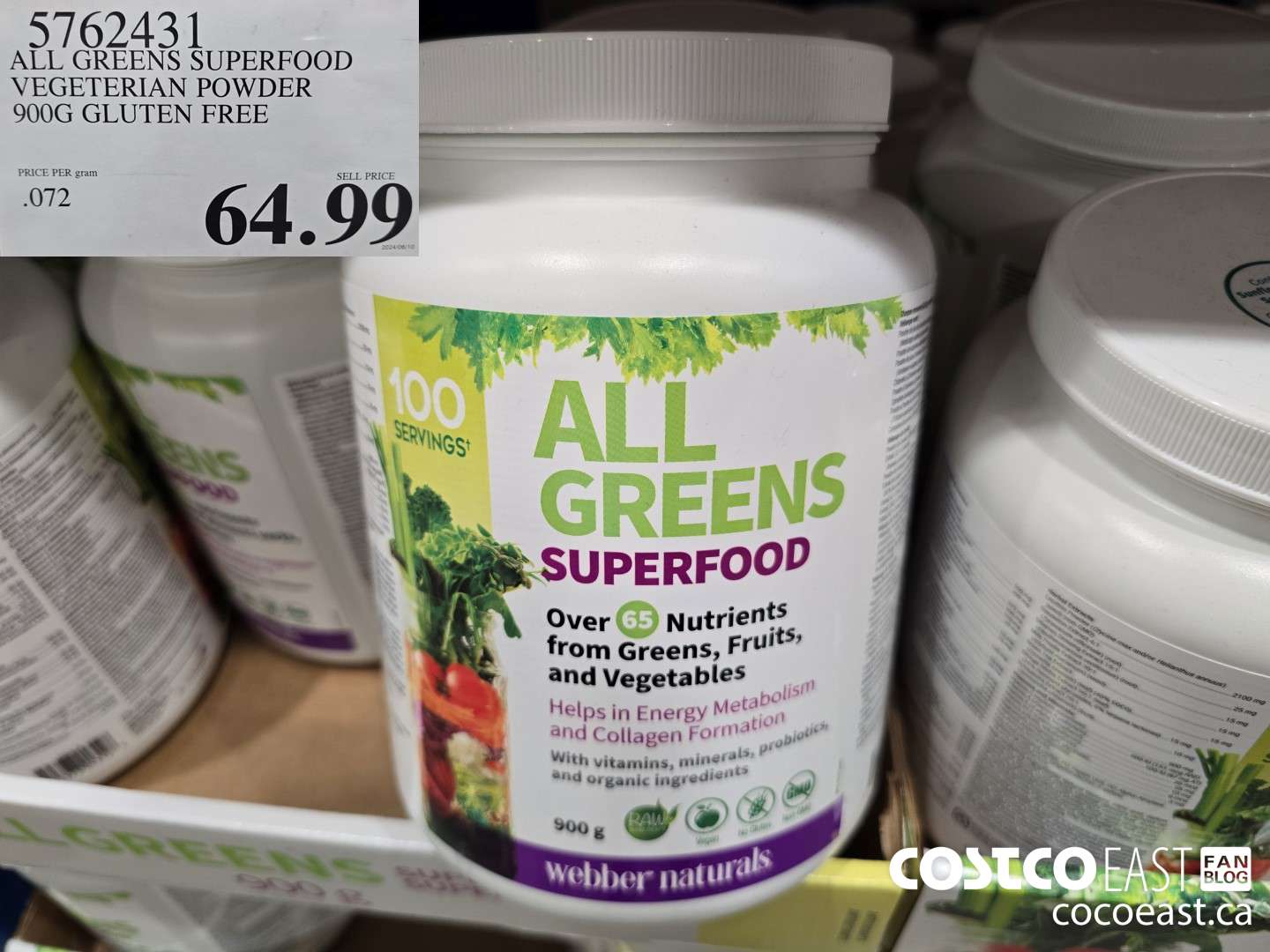 5762431 ALL GREENS SUPERFOOD POWDER 900G GLUTEN FREE $64.99