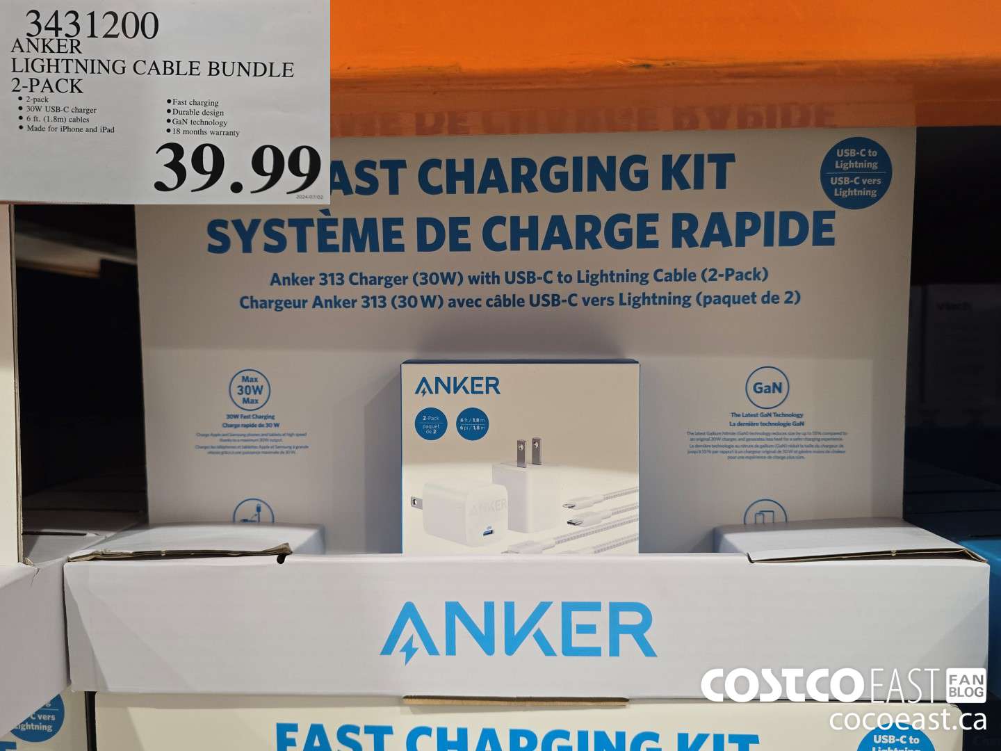 3431200 ANKER LIGHTNING CABLE BUNDLE 2-PACK $39.99