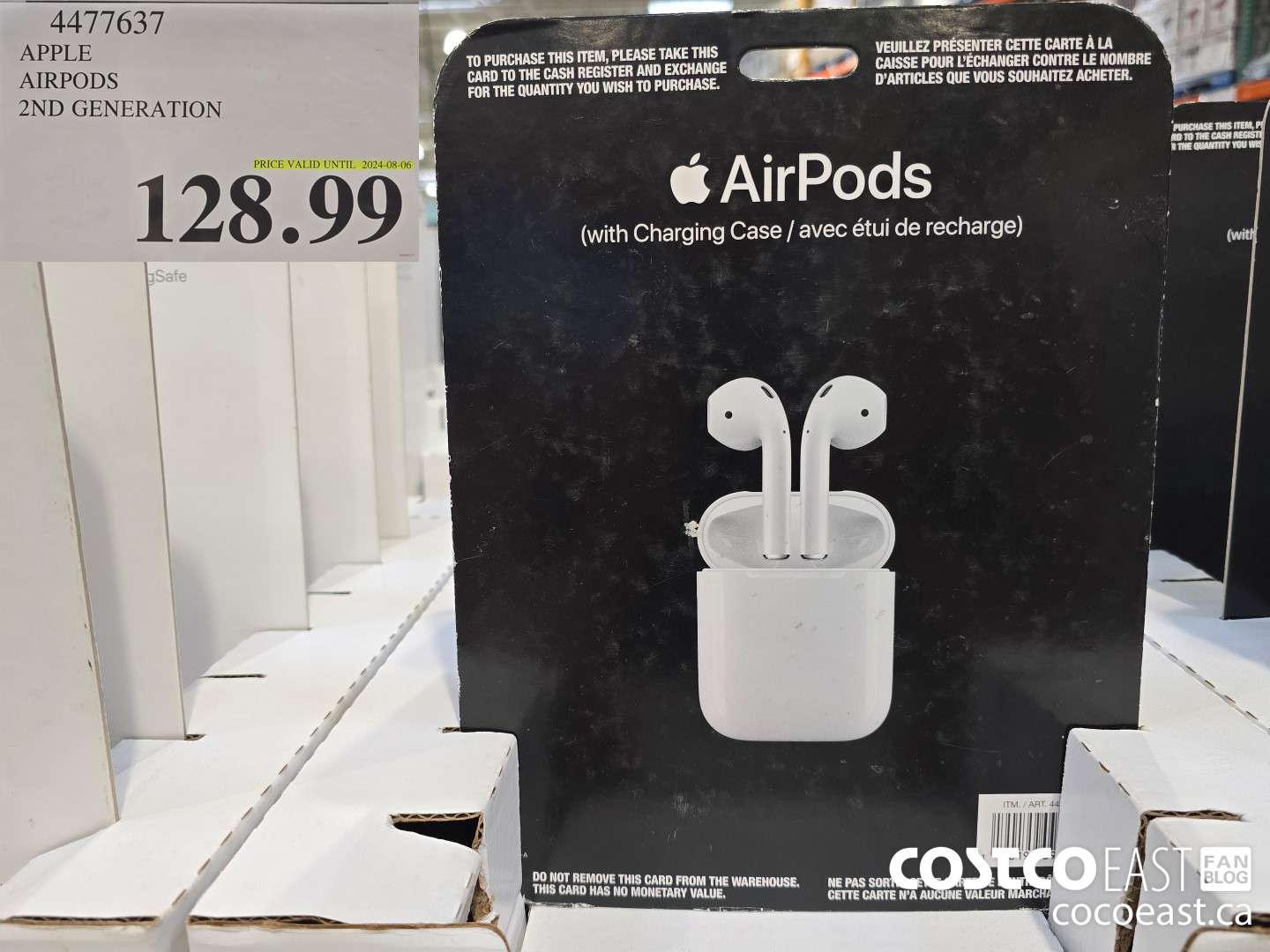 4477637 APPLE AIRPODS 2ND GENERATION $128.99