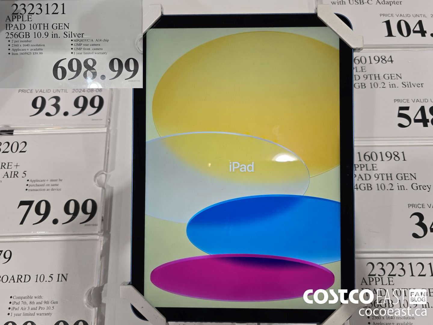 2323121 APPLE IPAD 10TH GEN 256GB 10.9 IN. SILVER $698.99