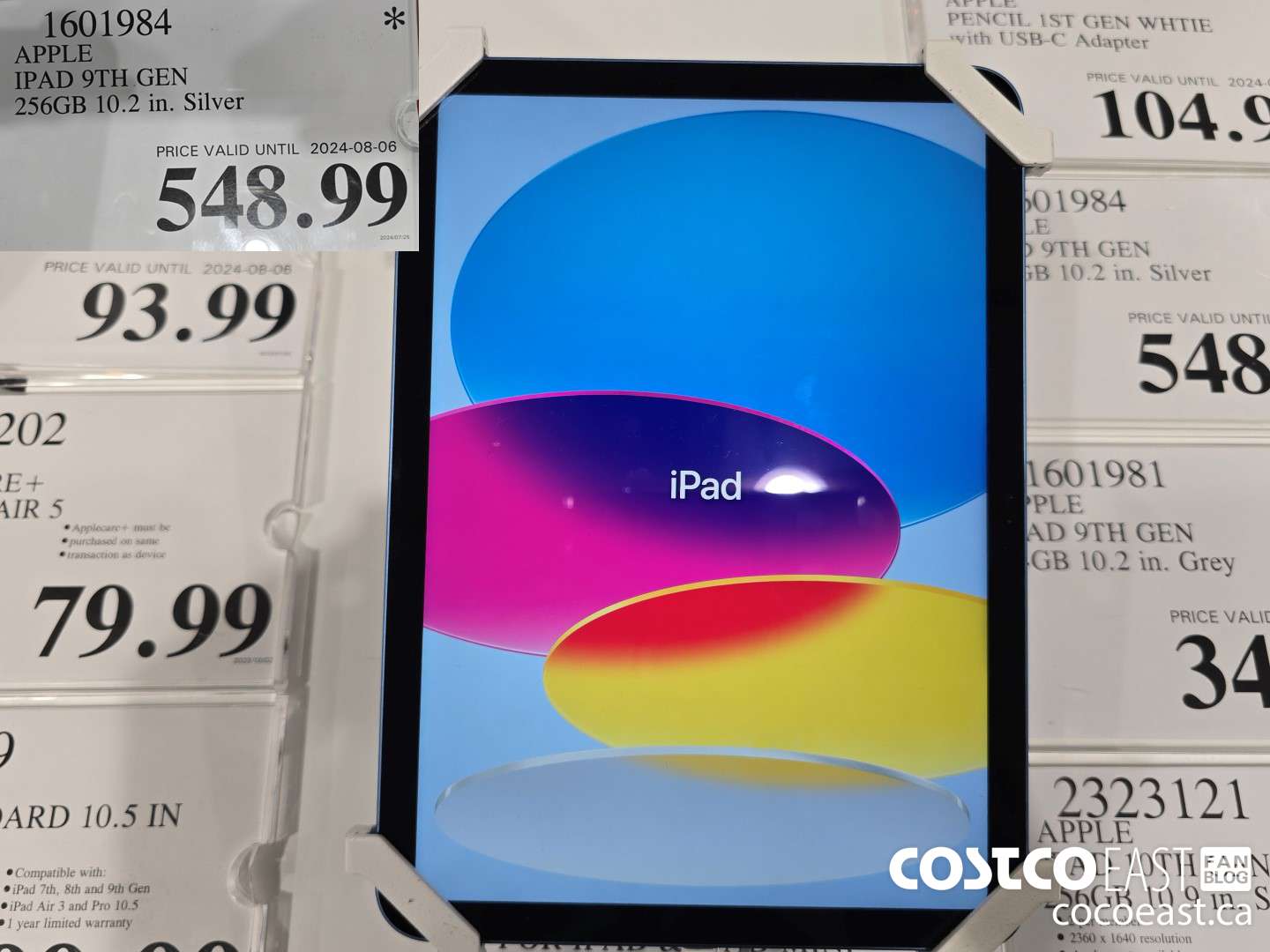 1601984 APPLE IPAD 9TH GEN 256GB 10.2 IN. SILVER $548.99