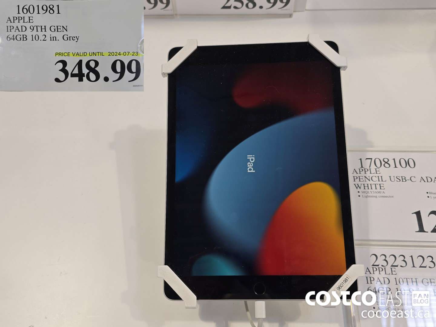 1601981 APPLE IPAD 9TH GEN 64GB 10.2 IN. GREY $348.99