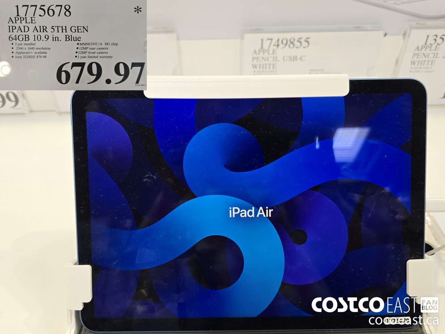 1775678 APPLE IPAD AIR 5TH GEN 64GB 10.9 in. Blue $679.97