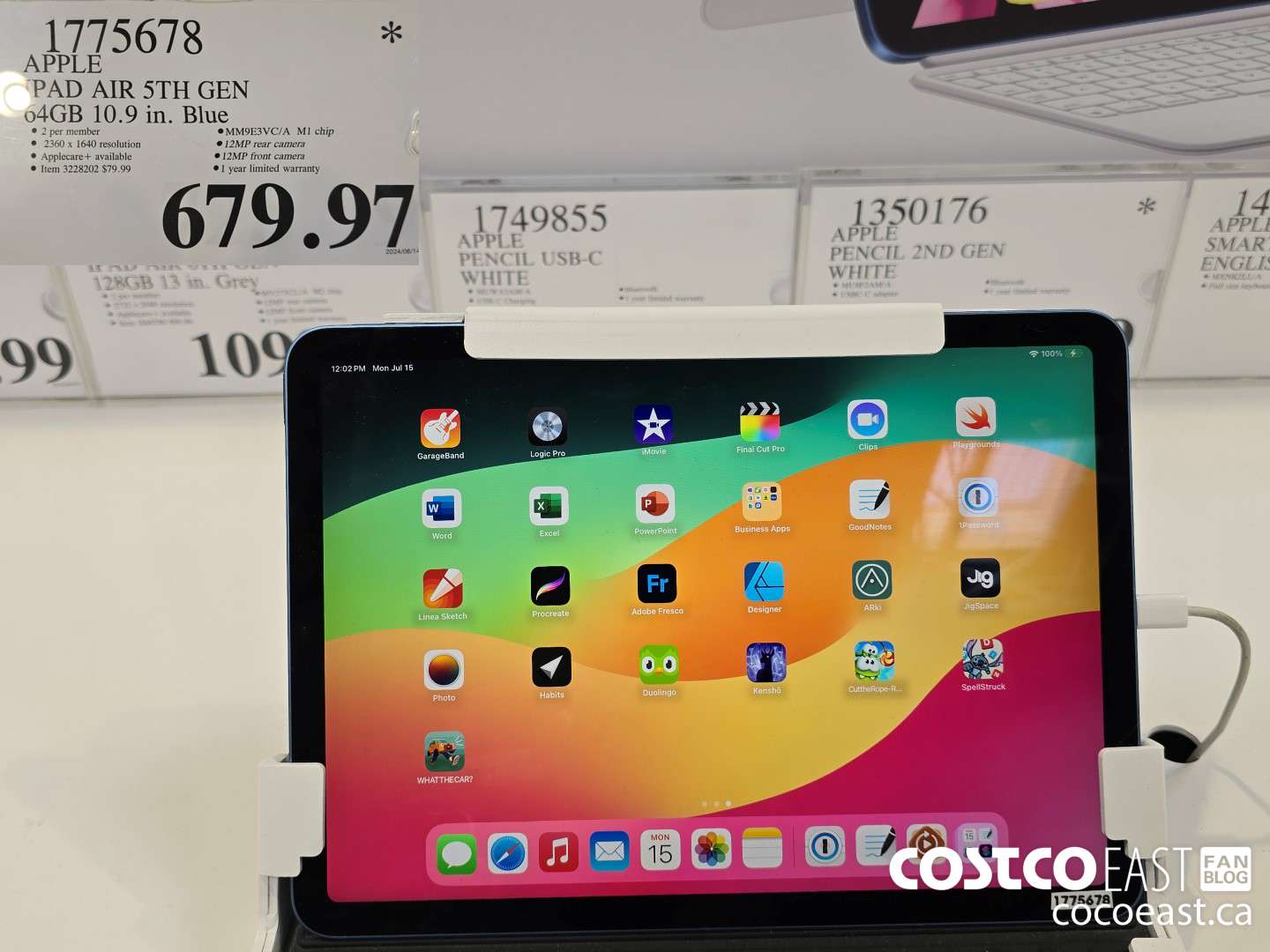 1775678 APPLE IPAD AIR 5TH GEN 64GB 10.9 in. Blue $679.97