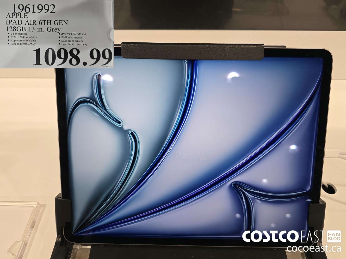 1961992 APPLE IPAD AIR 6TH GEN 128GB 13 in. Grey $1098.99