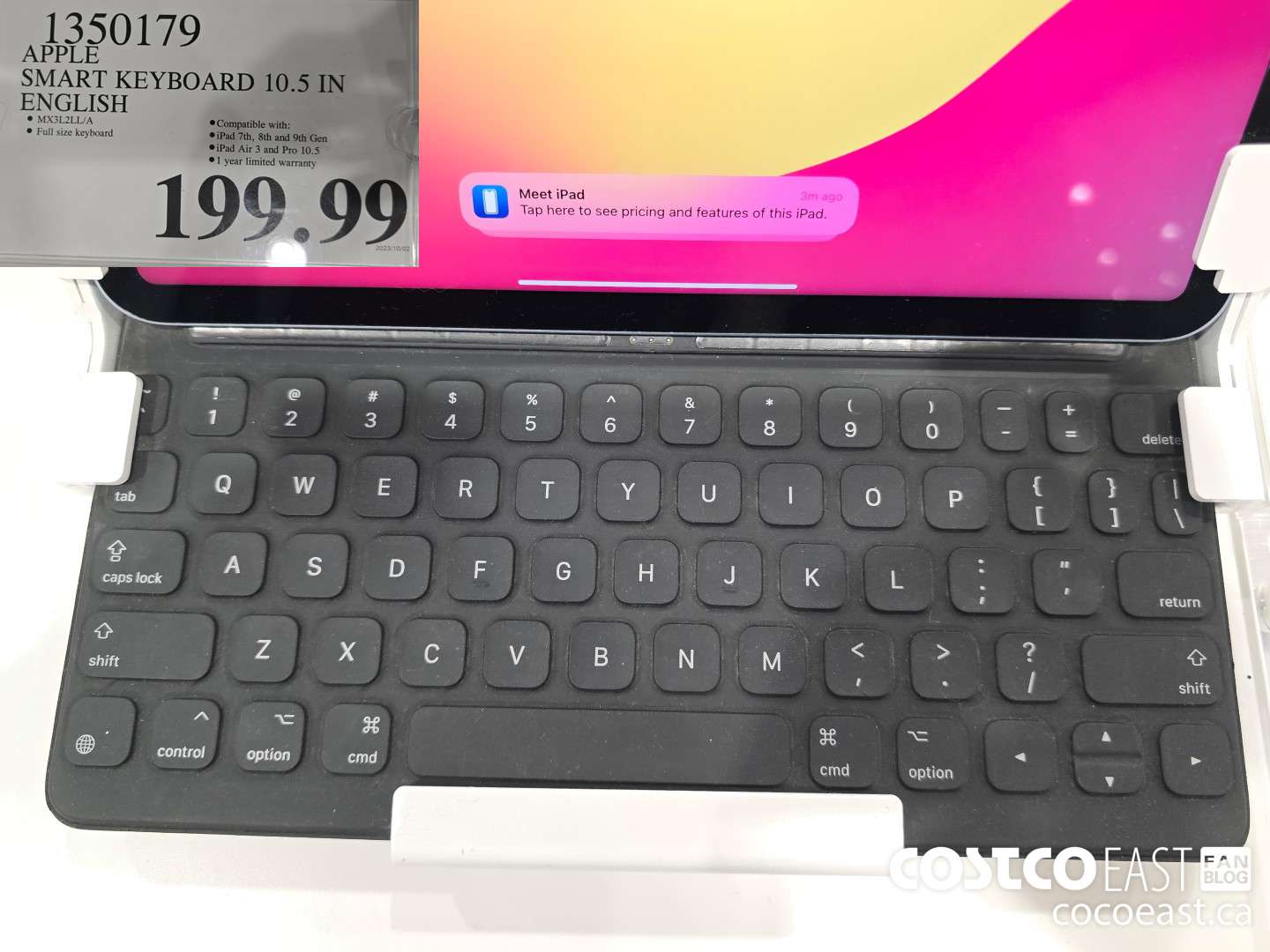 1350179 APPLE SMART KEYBOARD 10.5 IN ENGLISH $199.99