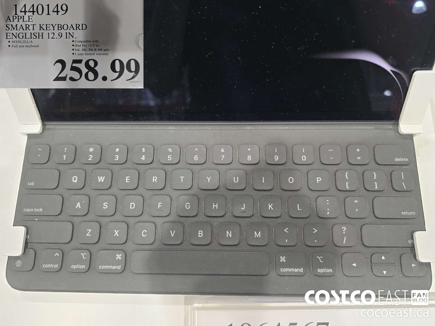 1440149 APPLE SMART KEYBOARD ENGLISH 12.9IN $258.99