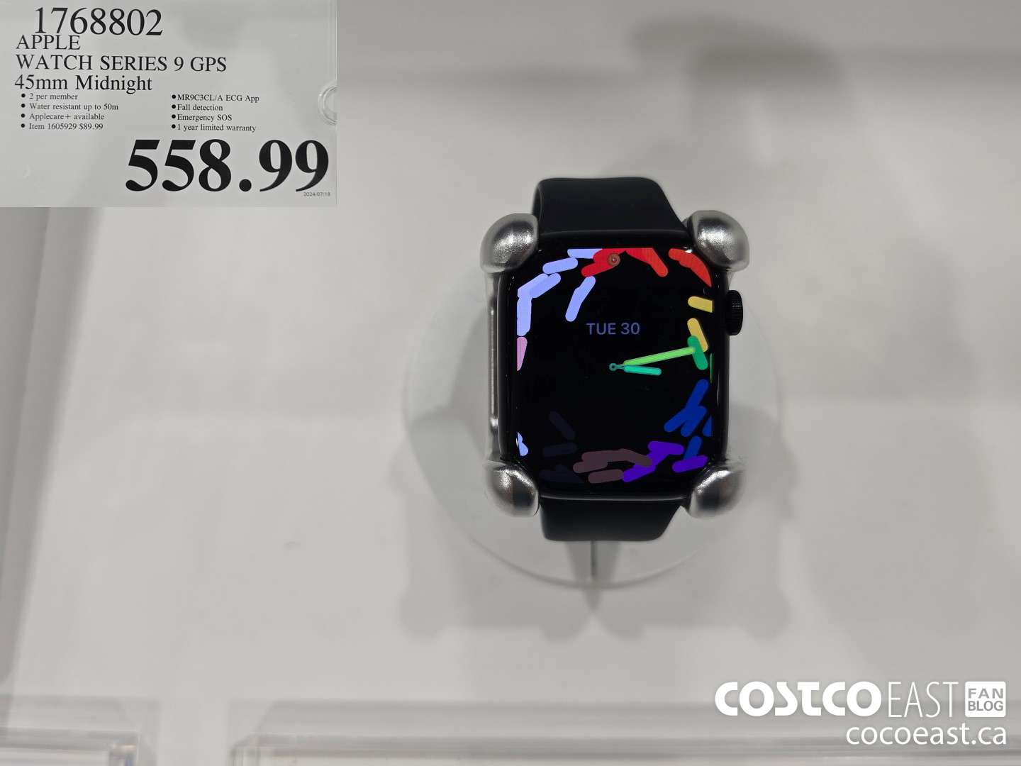 1768802 APPLE WATCH SERIES 9 GPS 45mm Midnight $558.99