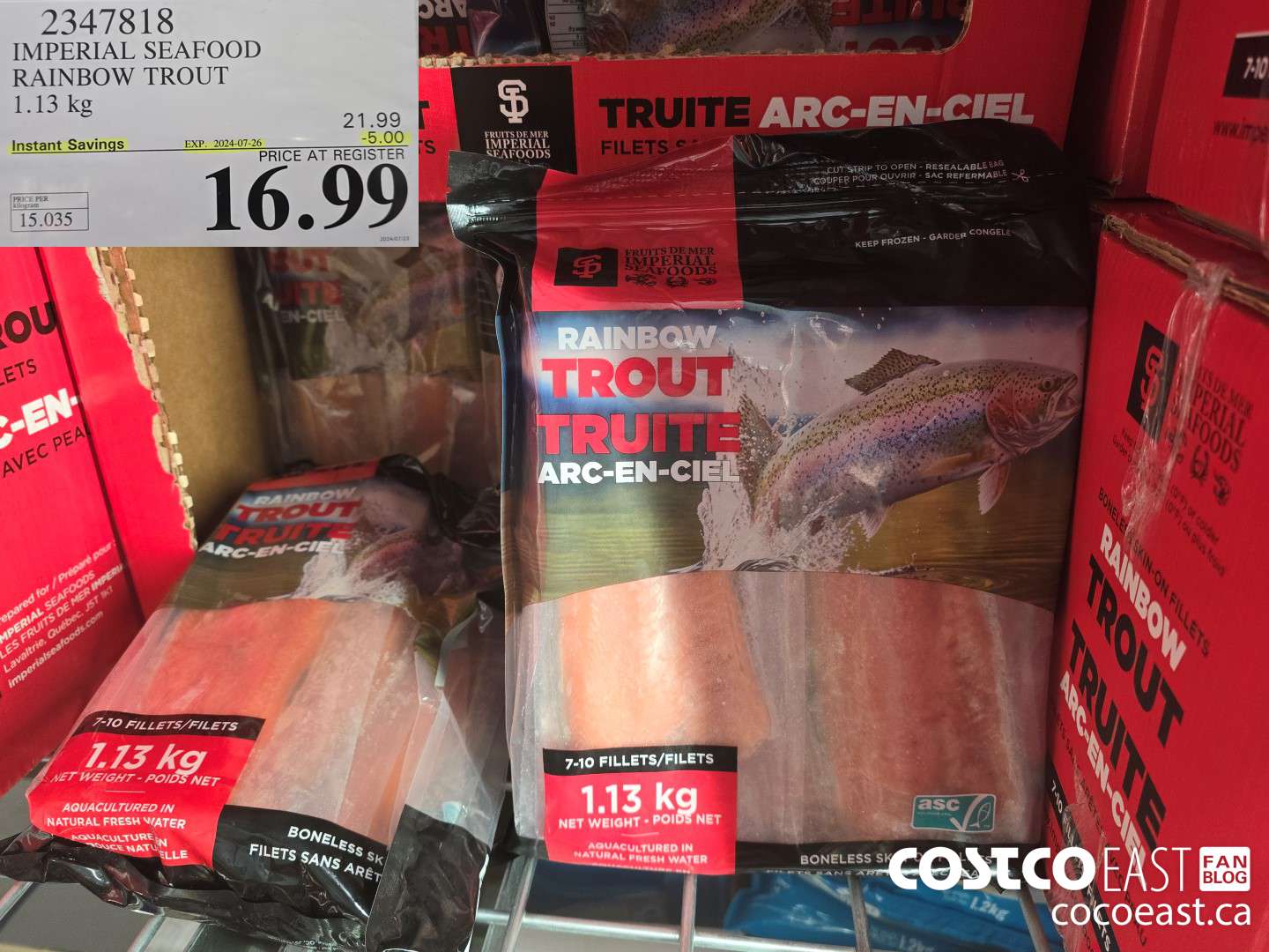 2347818 AQUA STAR RAINBOW TROUT FILLETS 1.13 KG ($5.00 INSTANT SAVINGS EXPIRES ON 2024-07-26) $16.99
