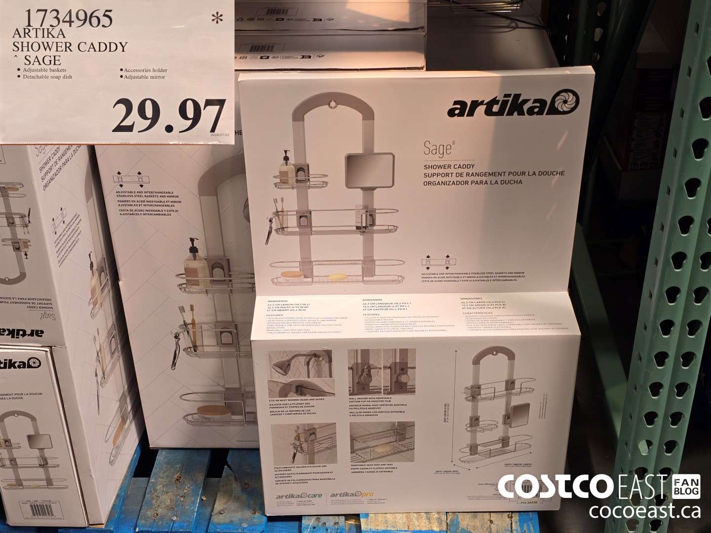 1734965 ARTIKA SHOWER CADDY SAGE $29.97