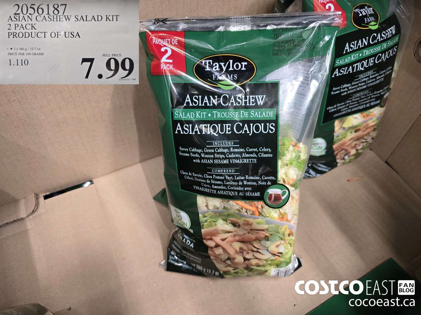 2056187 ASIAN CASHEW SALAD KIT 2-PACK PRODUCT OF USA $7.99