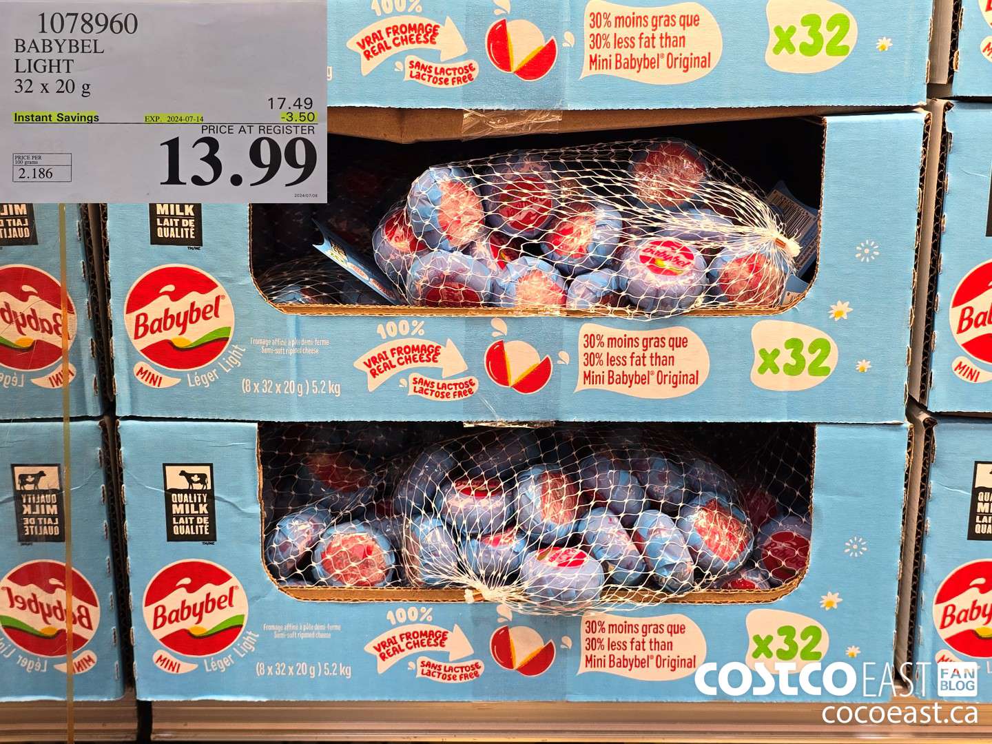 1078960 BABYBEL LIGHT 32 x 20 g ($3.50 INSTANT SAVINGS EXPIRES ON 2024-07-14) $13.99