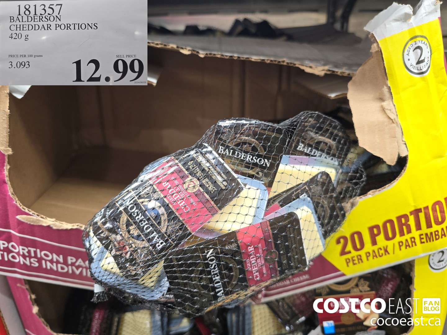 181357 BALDERSON CHEDDAR PORTIONS 420 G $12.99