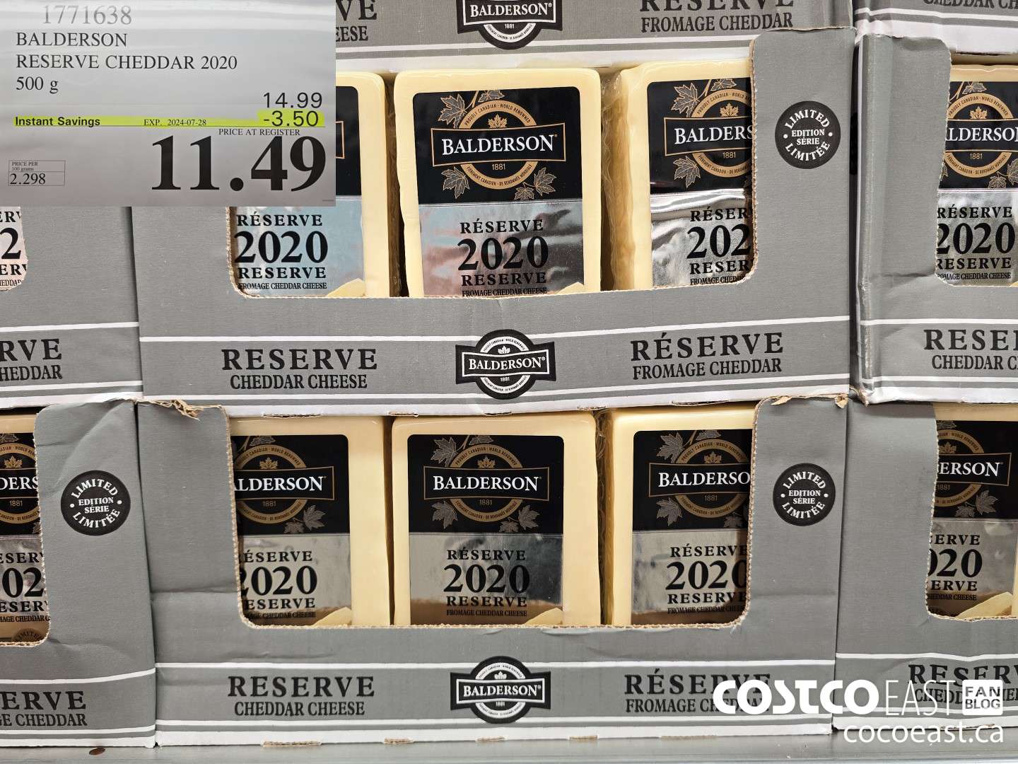 1771638 BALDERSON RESERVE CHEDDAR 2020 500 G ($3.50 INSTANT SAVINGS EXPIRES ON 2024-07-28) $11.49