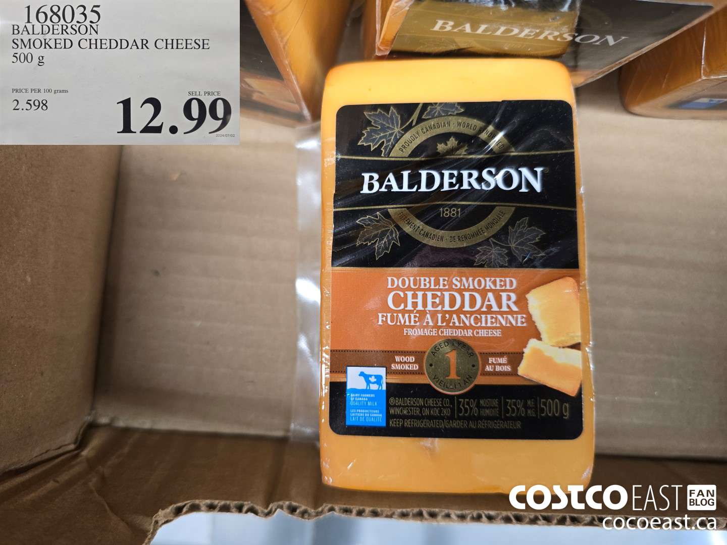 168035 BALDERSON SMOKED CHEDDAR CHEESE 500 G $12.99