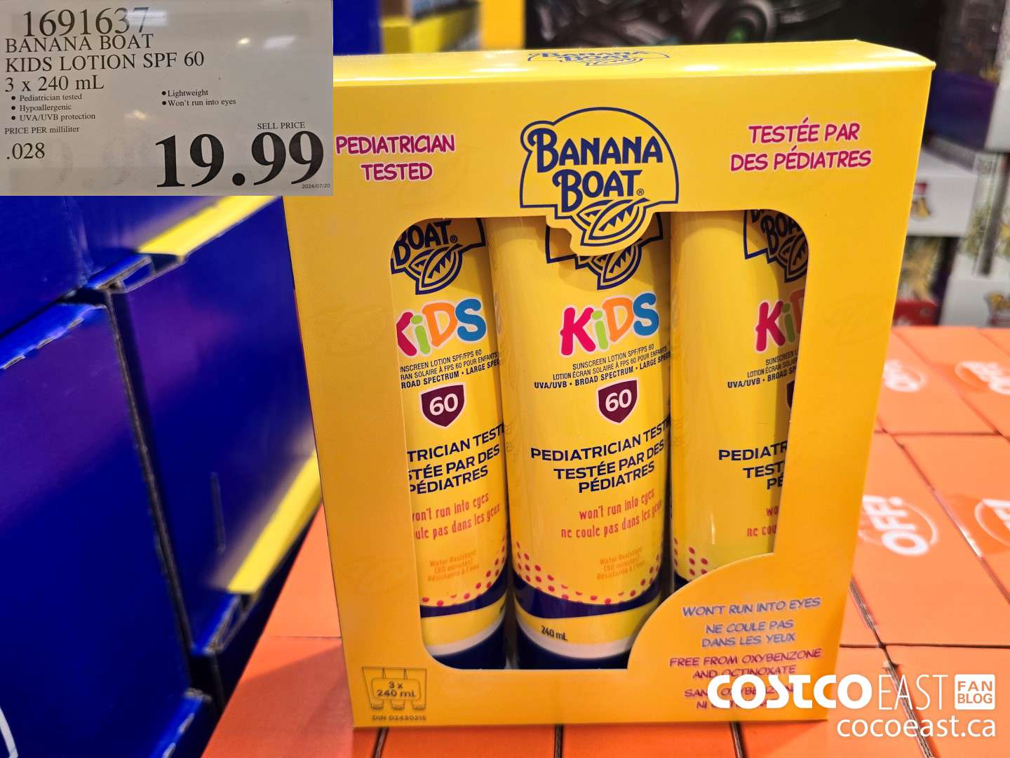 1691637 BANANA BOAT KIDS SUNSCREEN LOTION SPF 60 3 x 240mL $19.99