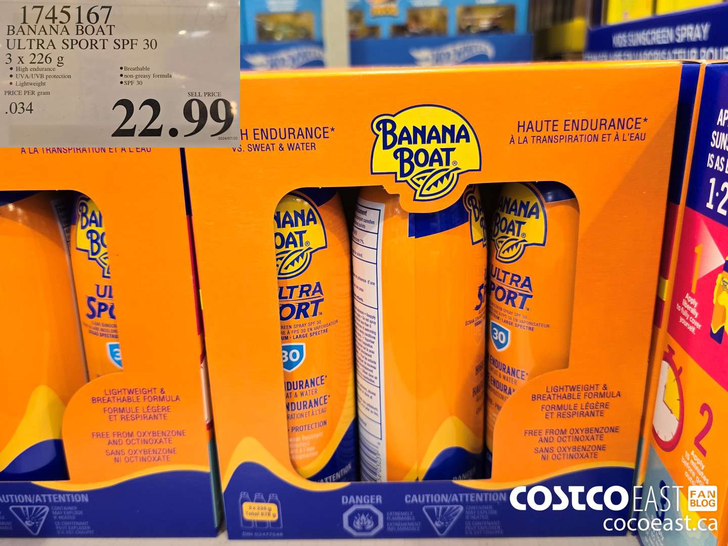 1745167 BANANA BOAT ULTRA SPORT SPF 30 3 X 226 G $22.99