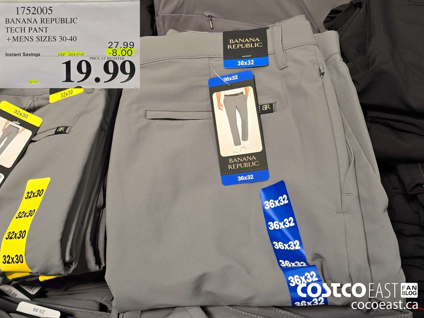 1752005 BANANA REPUBLIC TECH PANT +MENS SIZES 30-40 ($8.00 INSTANT SAVINGS EXPIRES ON 2024-07-07) $19.99