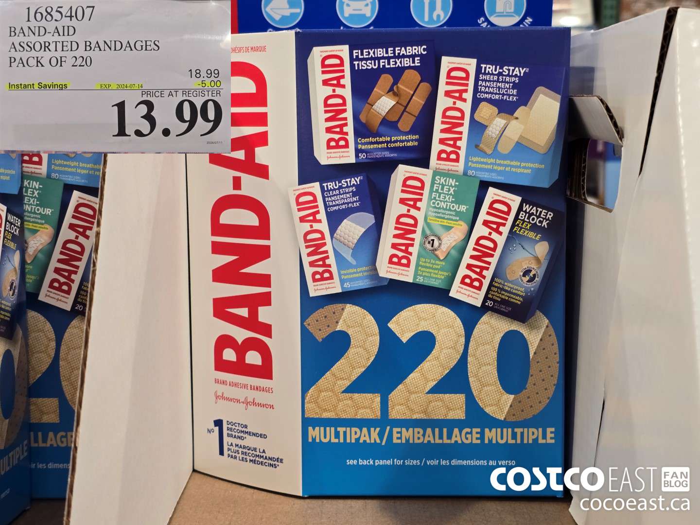 1685407 BAND-AID ASSORTED BANDAGES PACK OF 220 ($5.00 INSTANT SAVINGS EXPIRES ON 2024-07-14) $13.99