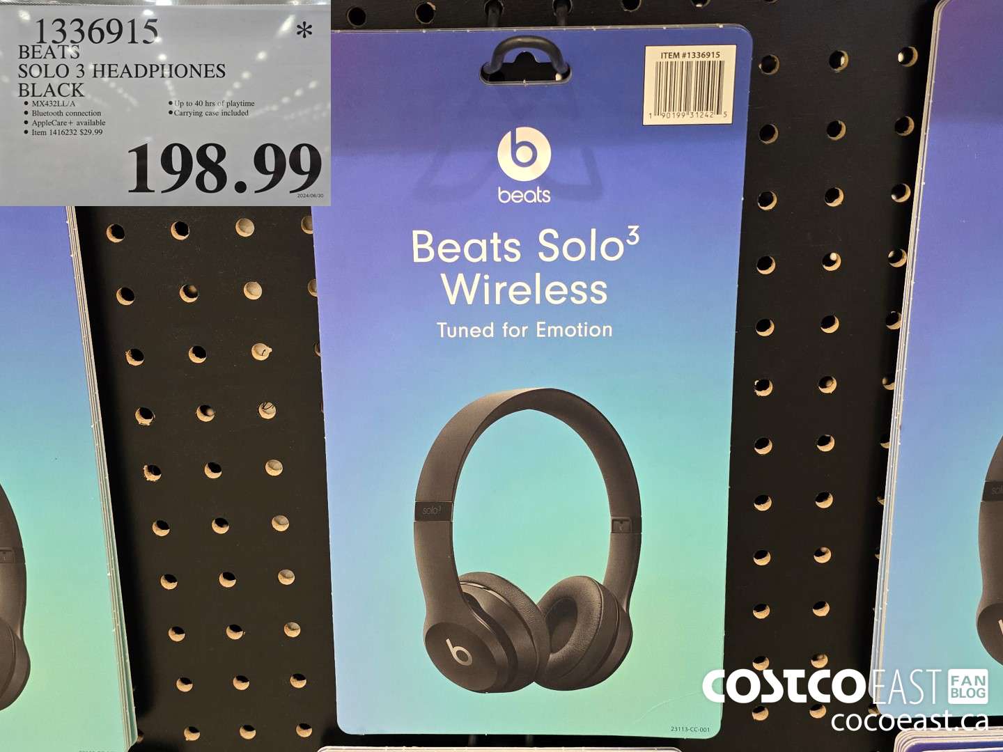 1336915 BEATS SOLO 3 HEADPHONES BLACK $198.99
