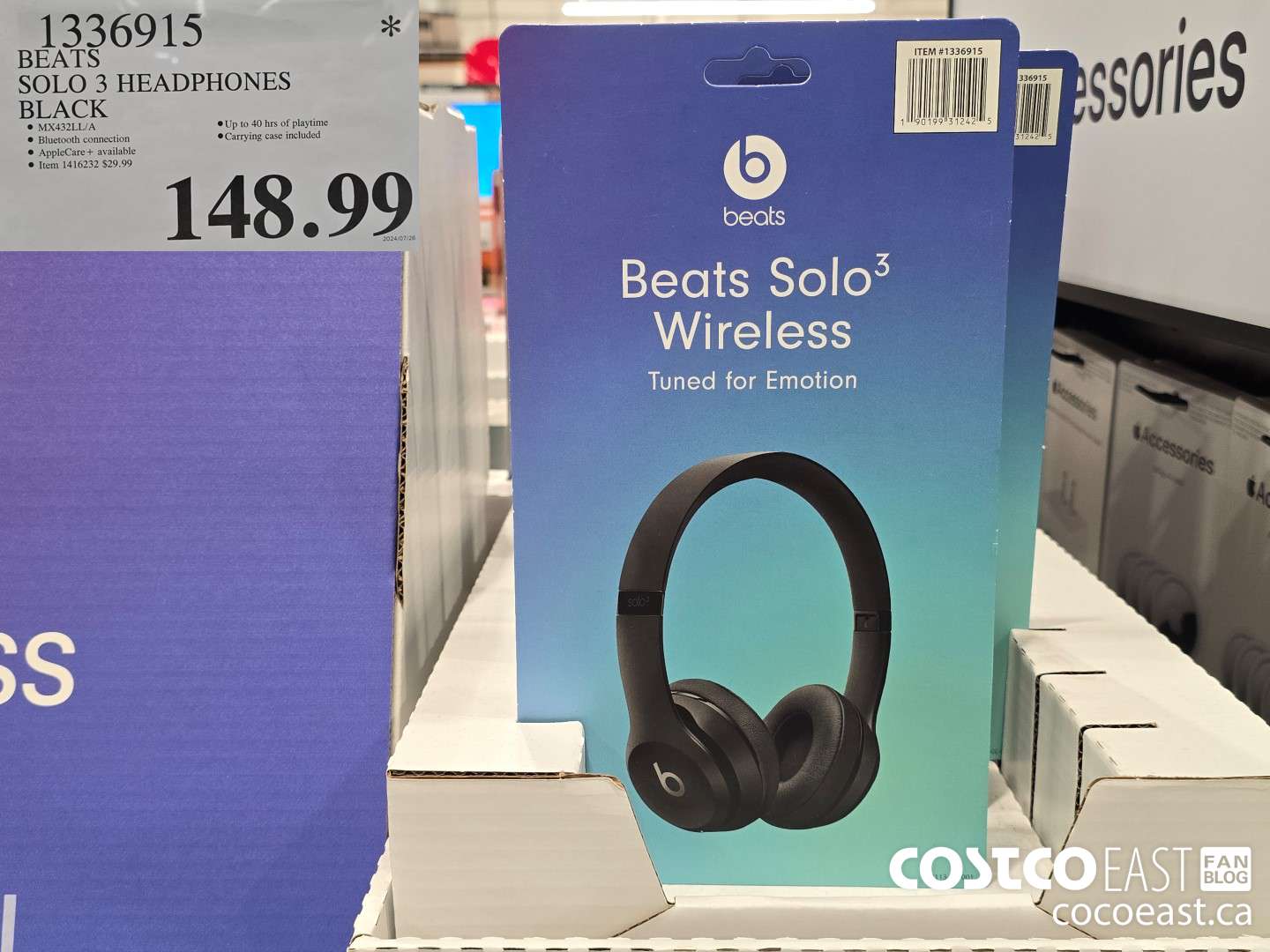 1336915 BEATS SOLO 3 HEADPHONES BLACK $148.99
