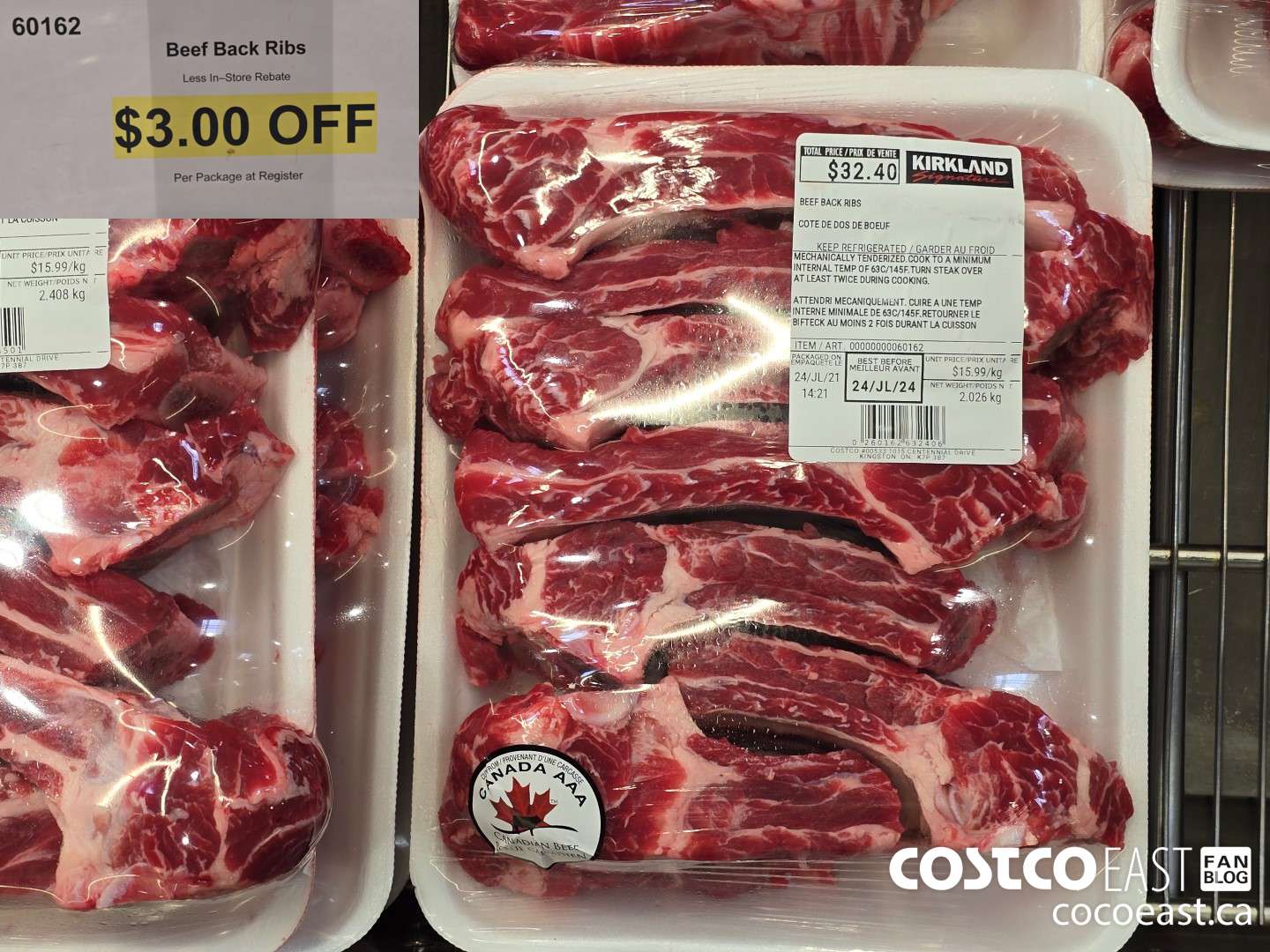 60162 BEEF BACK RIBS ($3.00 INSTANT SAVINGS)
