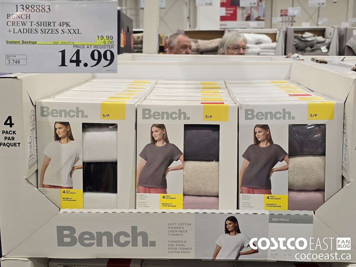 1388883 BENCH CREW TSHIRT 4PK +LADIES SIZES S-XXL ($5.00 INSTANT SAVINGS EXPIRES ON 2024-07-14) $14.99