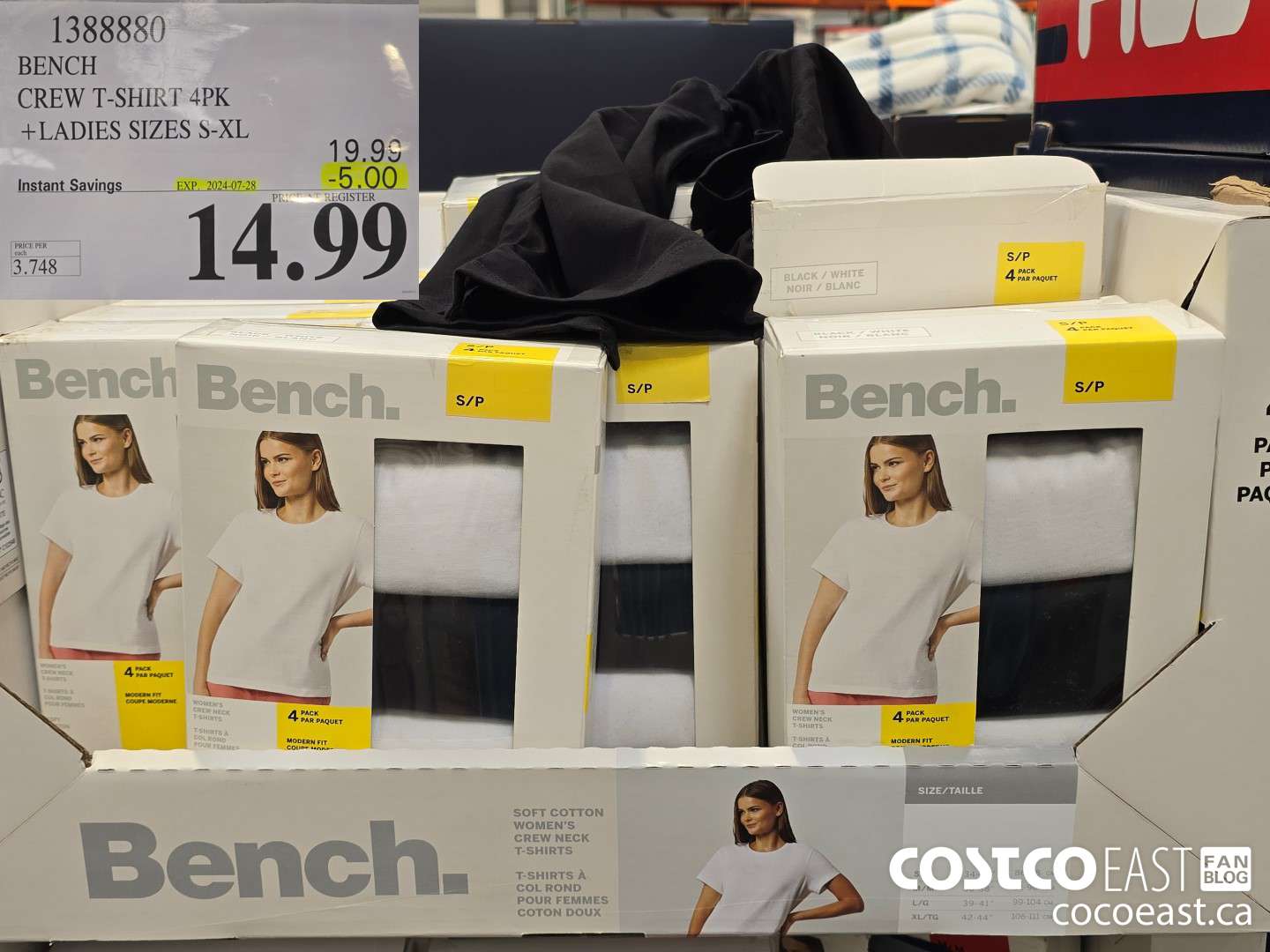 1388880 BENCH CREW TSHIRT 4PK +LADIES SIZES S-XXL ($5.00 INSTANT SAVINGS EXPIRES ON 2024-07-28) $14.99