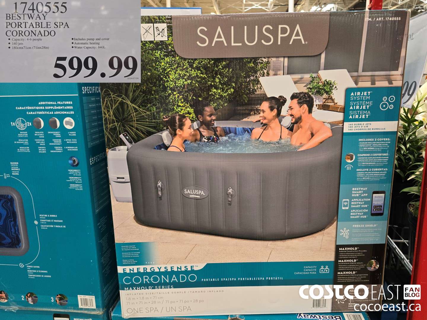 1740555 BESTWAY PORTABLE SPA CORONADO $599.99