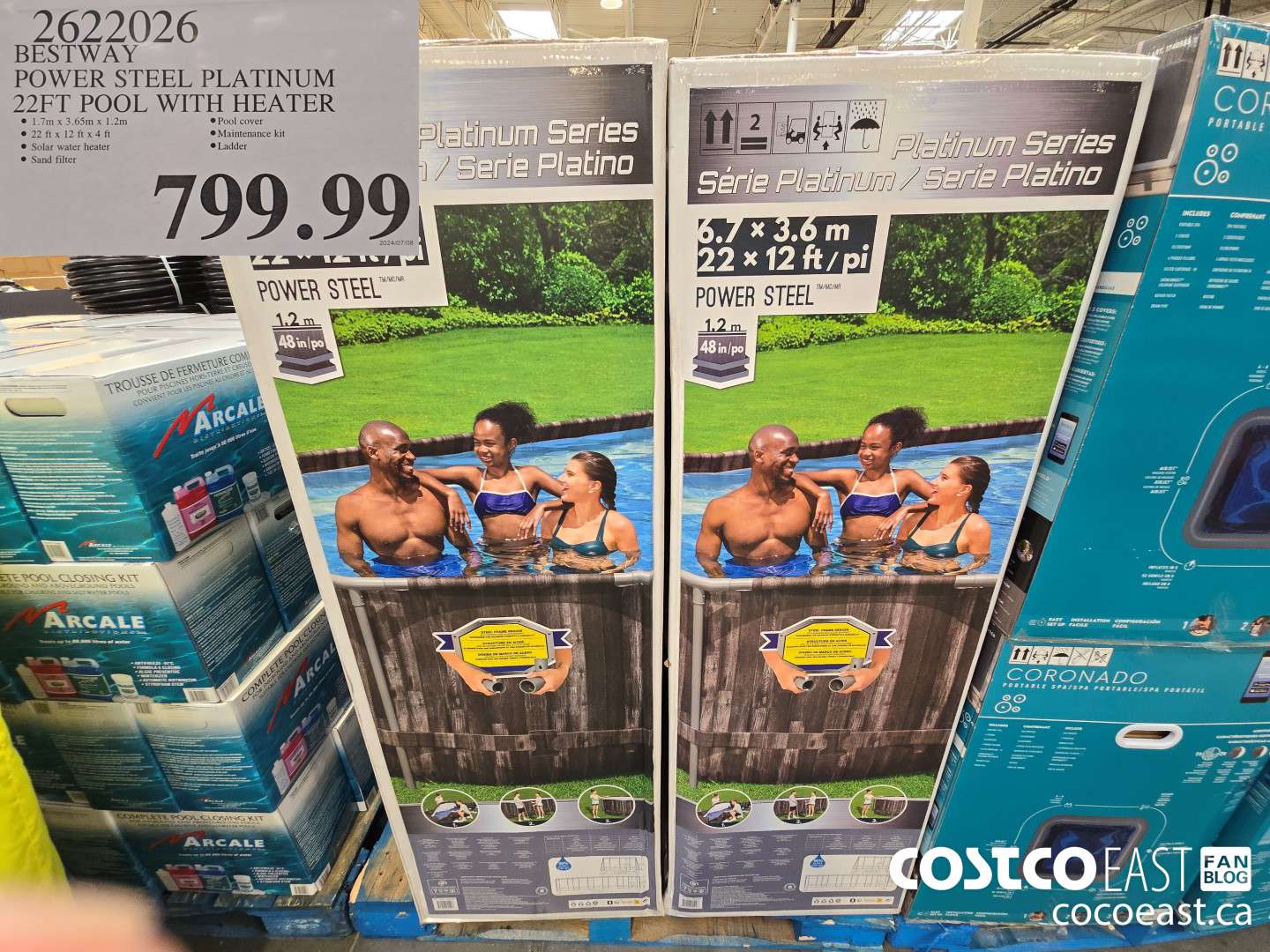 2622026 BESTWAY POWER STEEL PLATINUM 22F POOL WITH HEATER $799.99