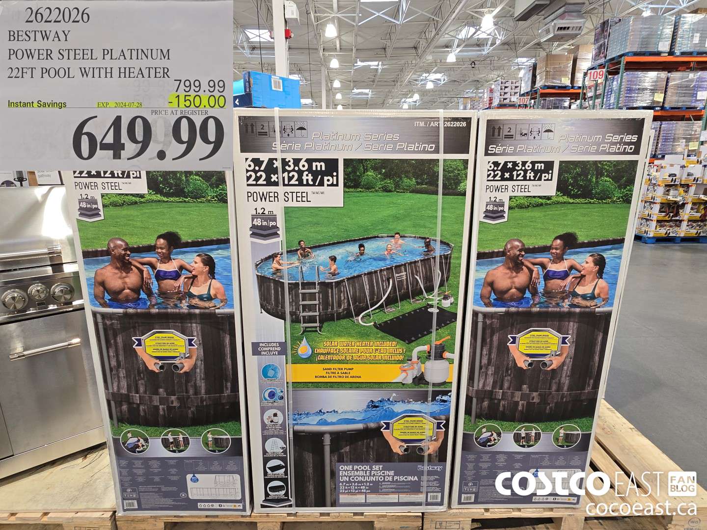 2622026 BESTWAY POWER STEEL PLATINUM 22F POOL WITH HEATER ($150.00 INSTANT SAVINGS EXPIRES ON 2024-07-28) $649.99