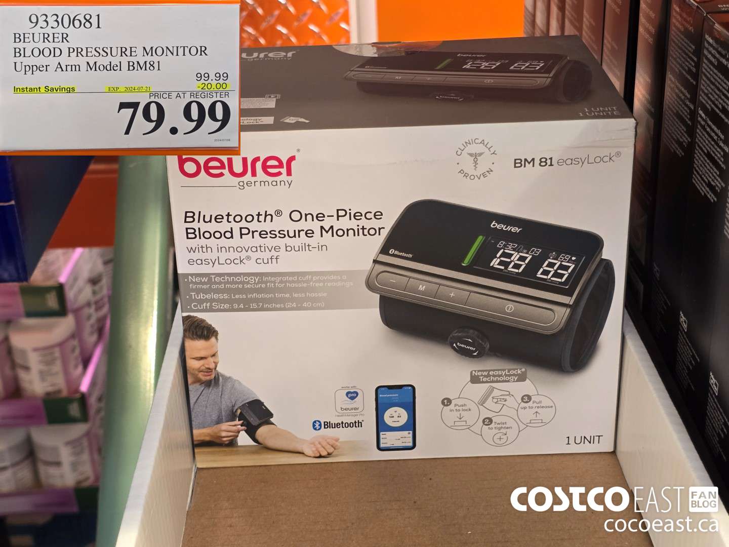 9330681 BEURER BLOOD PRESSURE MONITOR Upper Arm Model BM81 ($20.00 INSTANT SAVINGS EXPIRES ON 2024-07-21) $79.99