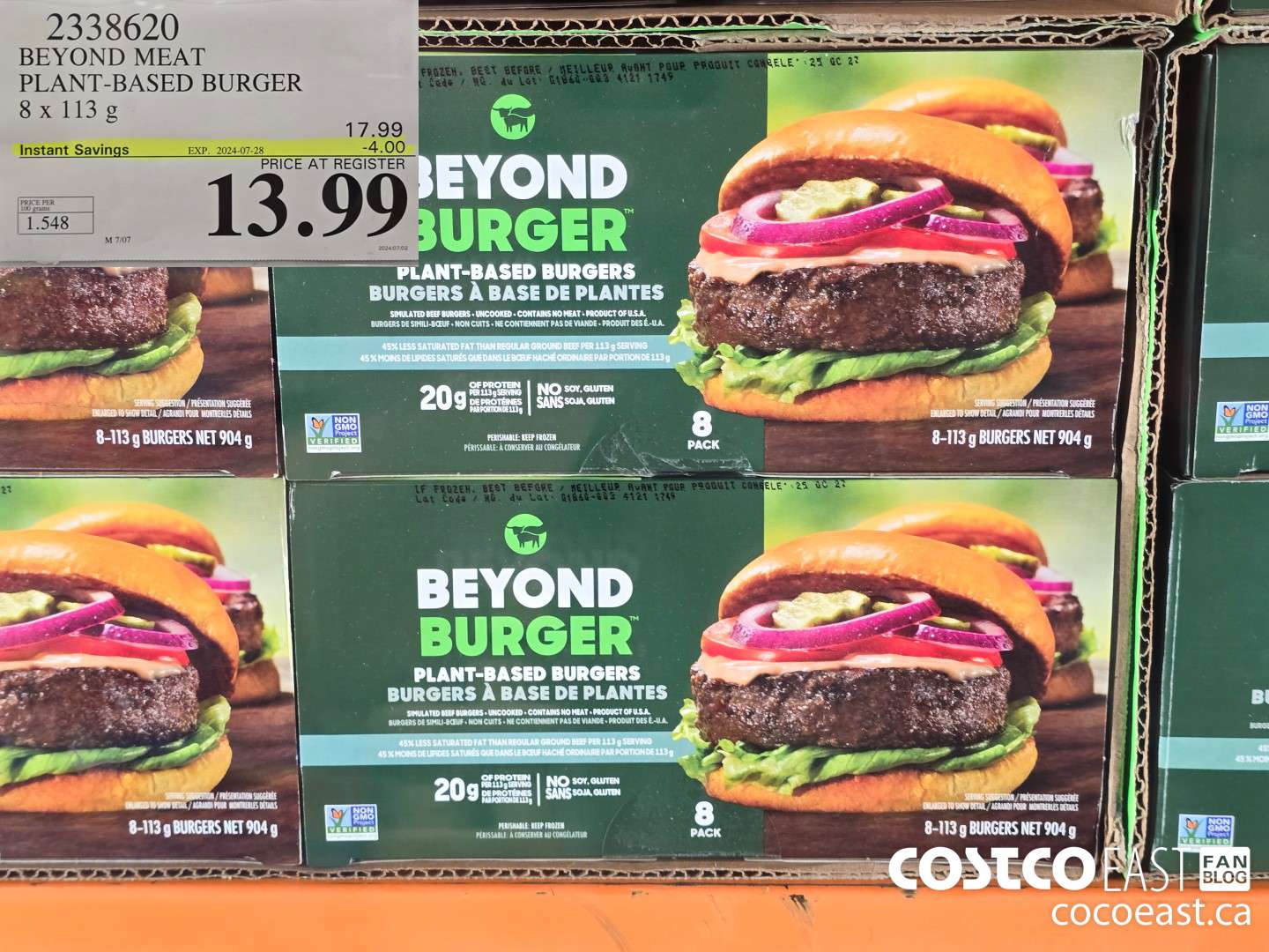 2338620 BEYOND MEAT PLANT-BASED BURGER 8 x 113 G ($4.00 INSTANT SAVINGS EXPIRES ON 2024-07-28) $13.99