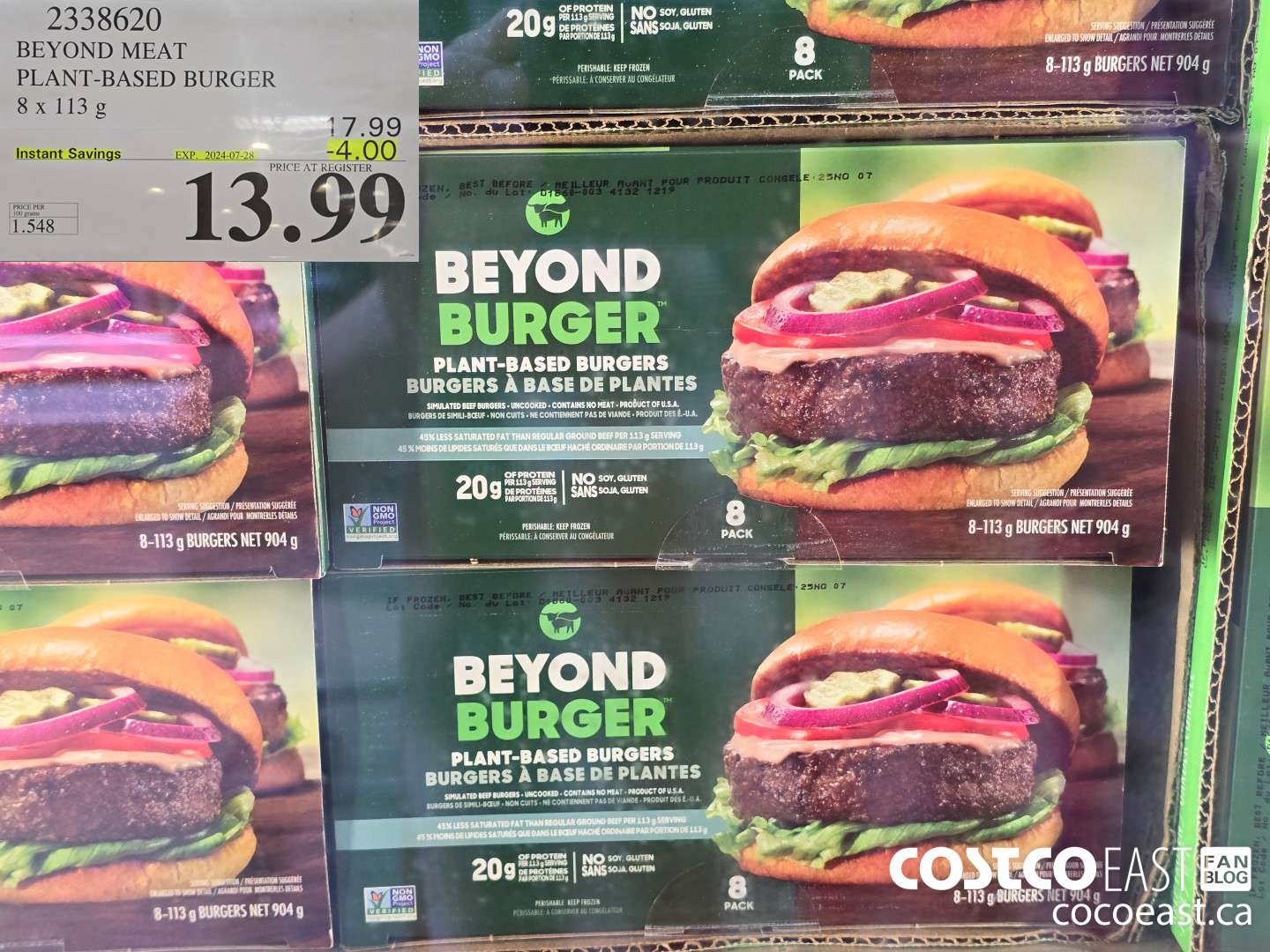 2338620 BEYOND MEAT PLANT-BASED BURGER 8 x 113 G ($4.00 INSTANT SAVINGS EXPIRES ON 2024-07-28) $13.99