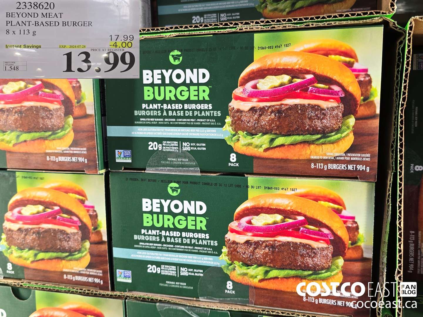 2338620 BEYOND MEAT PLANT-BASED BURGER 8 x 113 G ($4.00 INSTANT SAVINGS EXPIRES ON 2024-07-28) $13.99