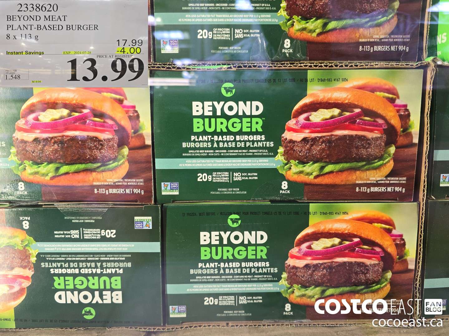 2338620 BEYOND MEAT PLANT-BASED BURGER 8 x 113 G ($4.00 INSTANT SAVINGS EXPIRES ON 2024-07-28) $13.99
