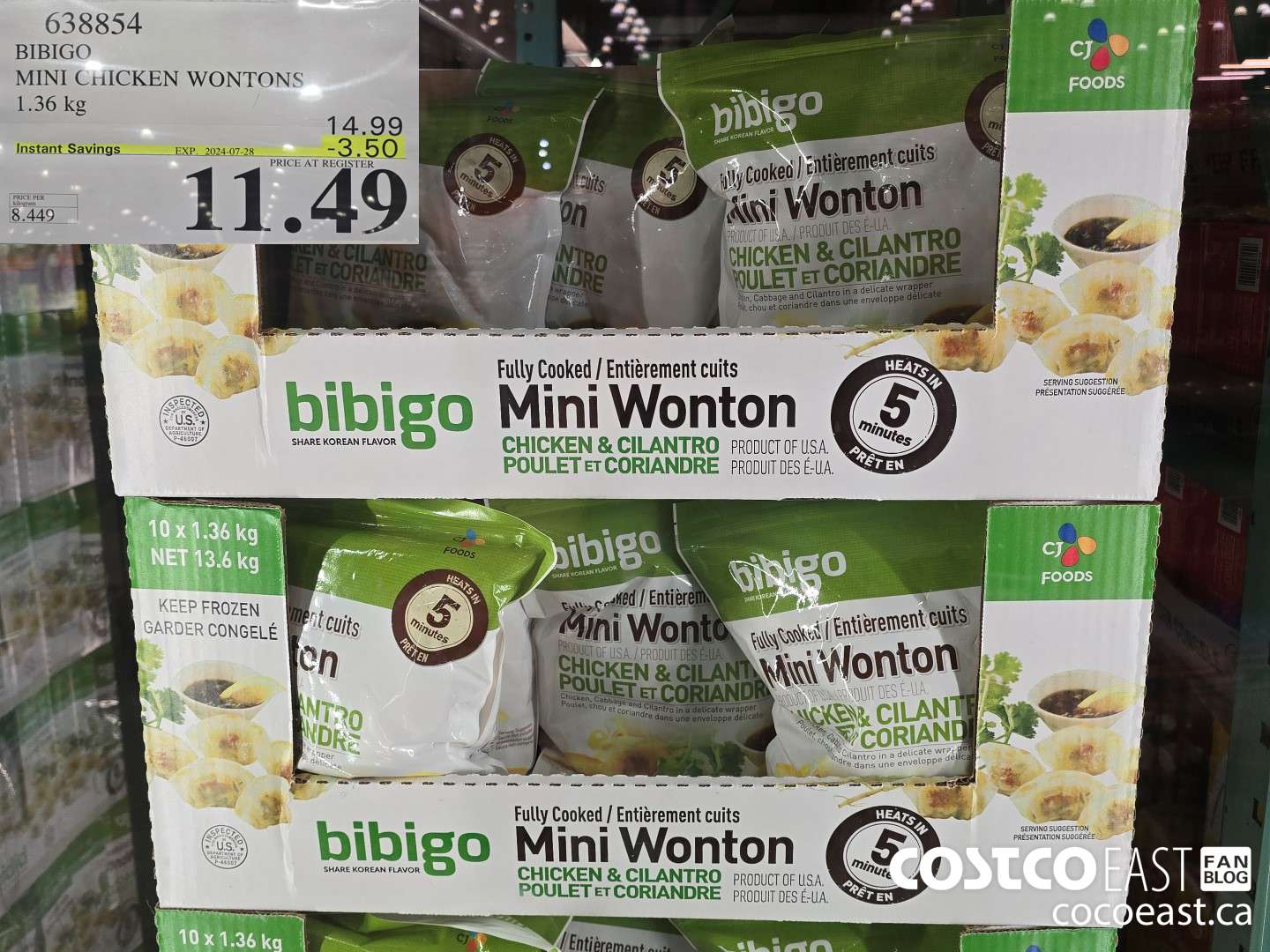 638854 BIBIGO MINI CHICKEN WONTONS 1.36 KG ($3.50 INSTANT SAVINGS EXPIRES ON 2024-07-29) $11.49