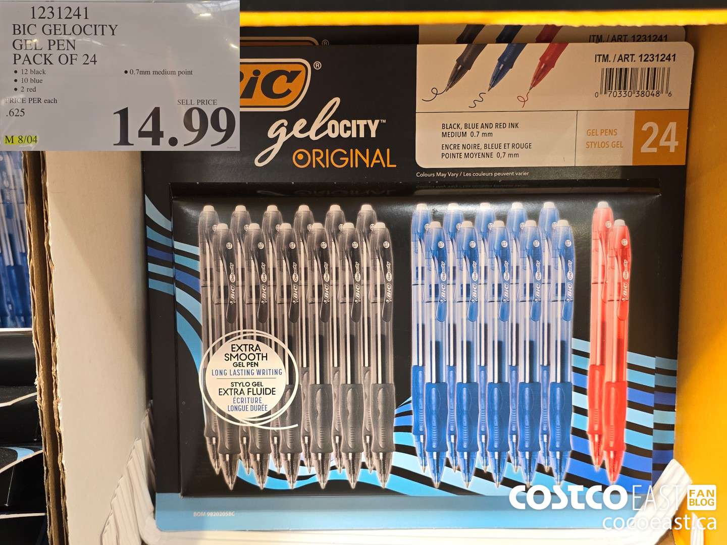 1231241 BIC GELOCITY GEL PEN PACK OF 24 $14.99