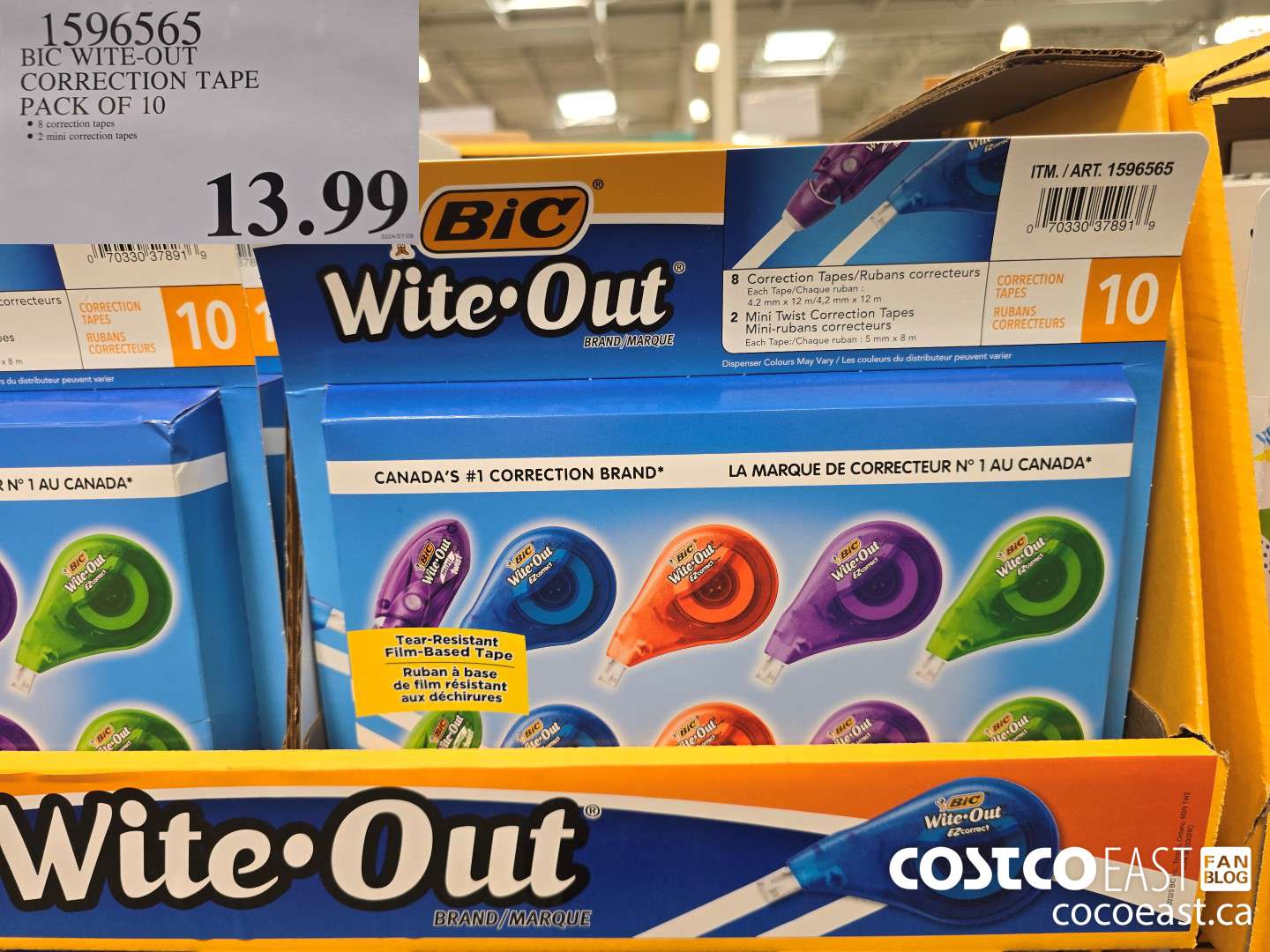 1596565 BIC WITE-OUT CORRECTION TAPE PACK OF 10 $13.99