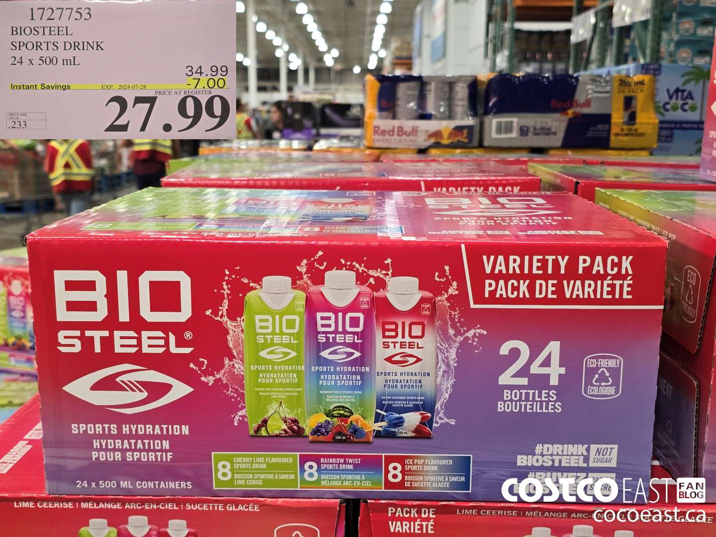 1727753 BIOSTEEL SPORTS DRINK 24 X 500 ml ($7.00 INSTANT SAVINGS EXPIRES ON 2024-07-28) $27.99
