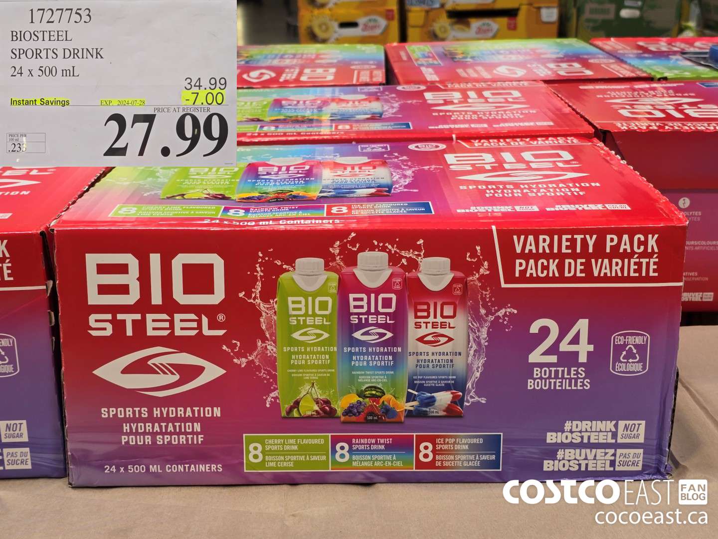 1727753 BIOSTEEL SPORTS DRINK 24 X 500 ml ($7.00 INSTANT SAVINGS EXPIRES ON 2024-07-28) $27.99
