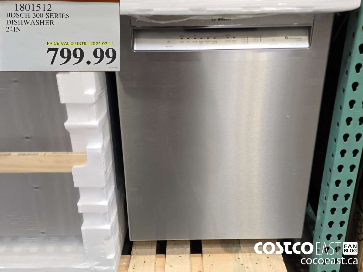 1801512 BOSCH 300 SERIES DISHWASHER 24IN $799.99