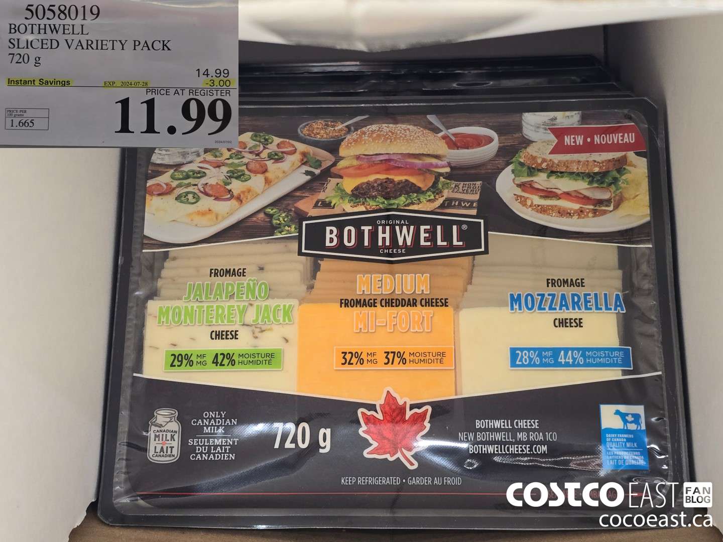 5058019 BOTHWELL SLICED VARIETY PACK 720 g ($3.00 INSTANT SAVINGS EXPIRES ON 2024-07-28) $11.99