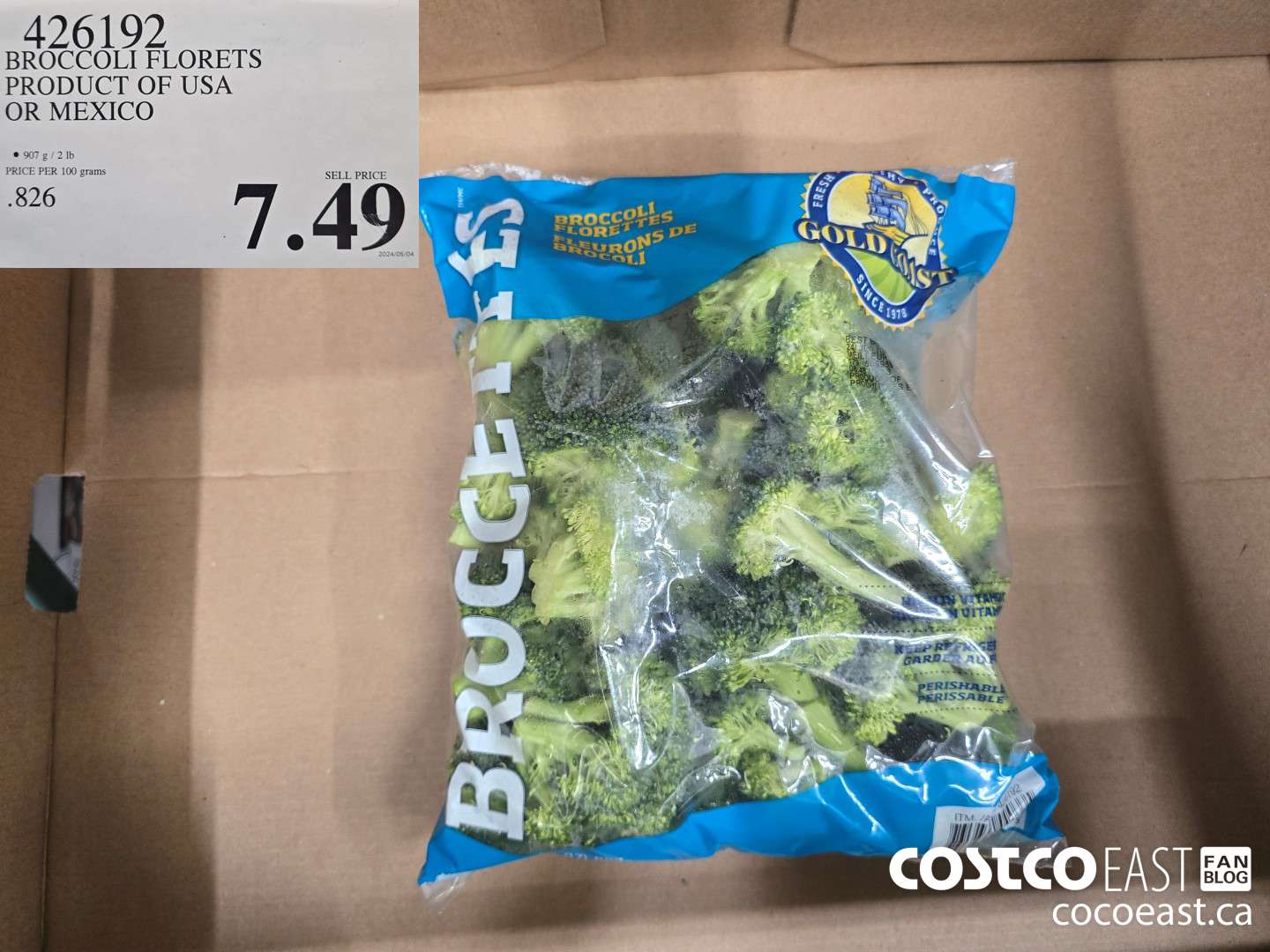 426192 BROCCOLI FLORETS PRODUCT OF USA OR MEXICO $7.49