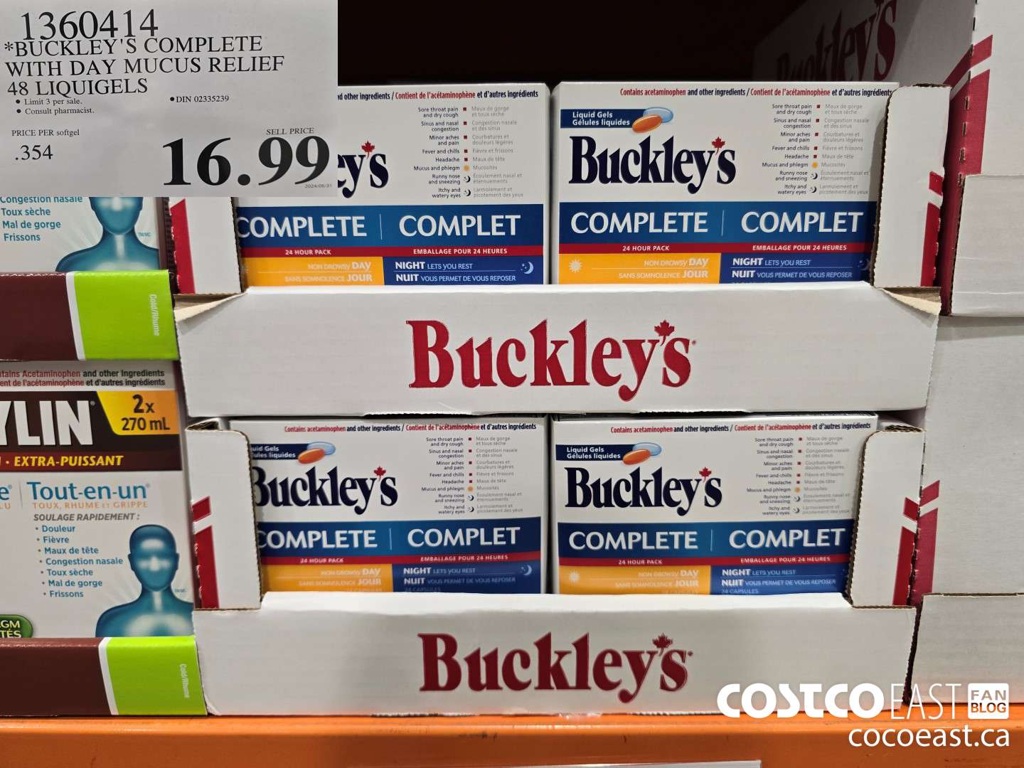 1360414 BUCKLEY'S COMPLETE WITH DAY MUCUS RELIEF 48 LIQUIGELS $16.99