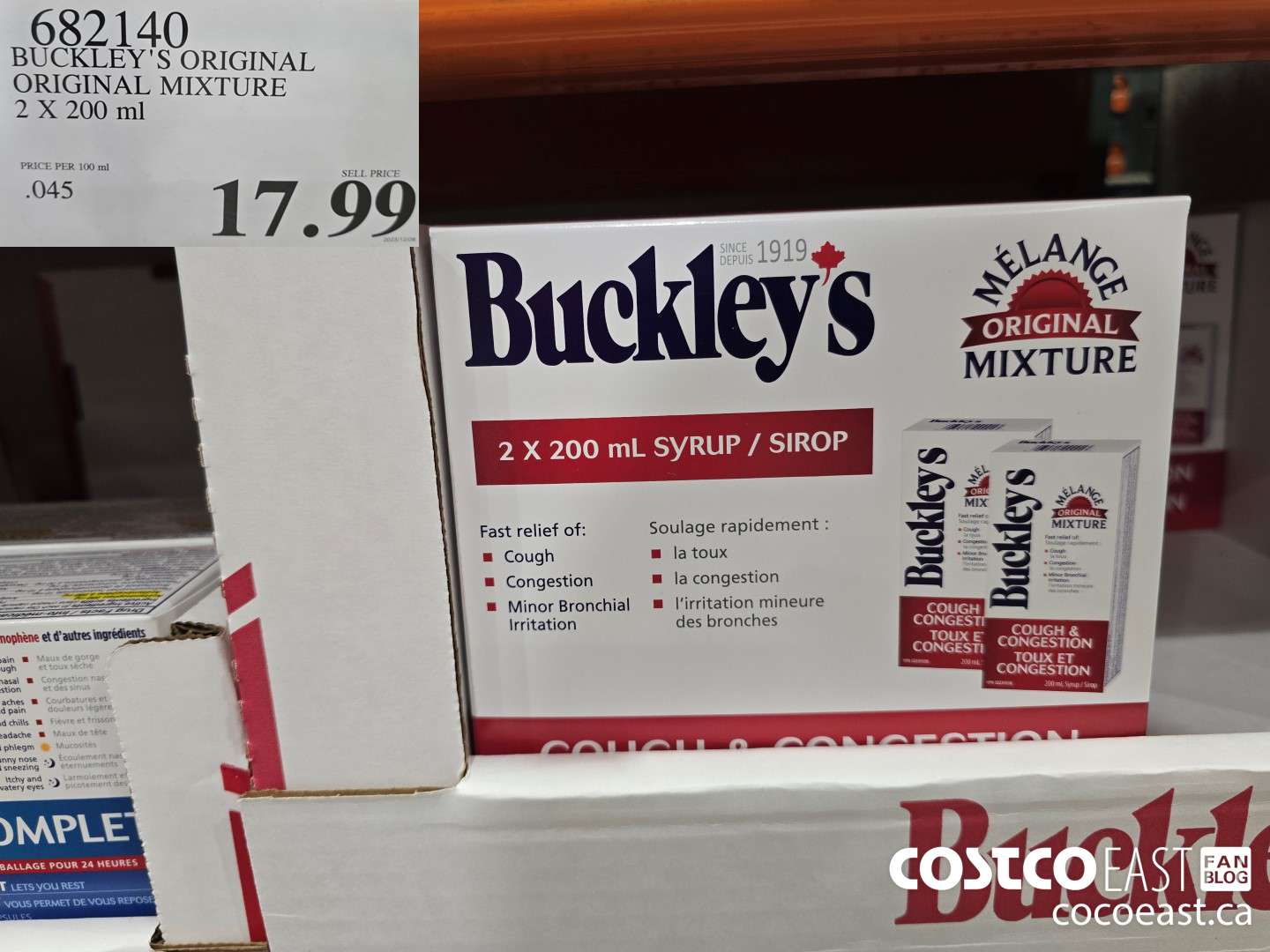 682140 BUCKLEY'S ORIGINAL ORIGINAL MIXTURE 2 X 200 ml $17.99