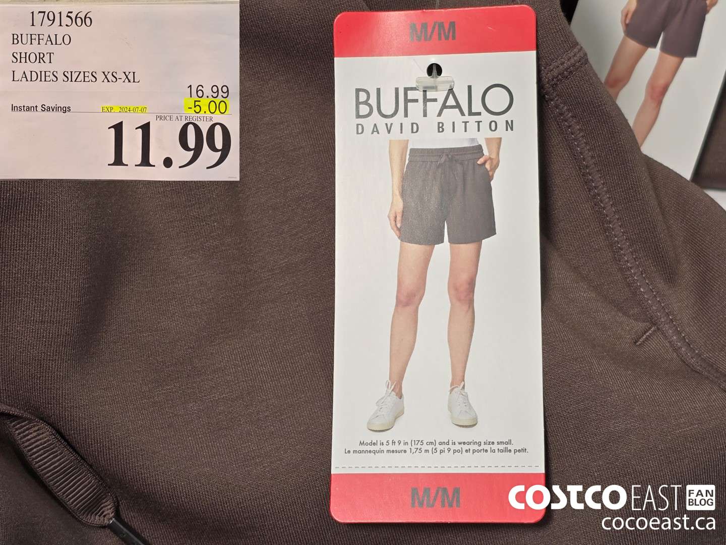 1791566 BUFFALO SHORT LADIES SIZES XS-XL ($5.00 INSTANT SAVINGS EXPIRES ON 2024-07-07) $11.99